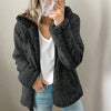 Knusse teddy fleecejas met capuchon dames - zachte winterjas met rits - Bakkermode.nl