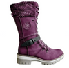 Warme dameslaarzen met antislipzool - comfortabele winterlaarzen met vetersluiting - Bakkermode.nl
