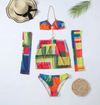 Regenboog bikini set met rok en mouwen - Bakkermode.nl