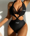 Sexy strappy laag uitgesneden v-hals braziliaans badpak - Bakkermode.nl