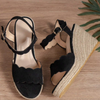 Zwarte Espadrille Sleehakken - Bakkermode.nl