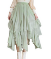 Groene midi-rok met ruches - Bakkermode.nl