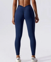 Donkerblauwe scrunch leggings - Bakkermode.nl