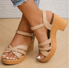 Beige sleehaksandalen - Bakkermode.nl