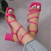 Roze sleehaksandalen met enkelband