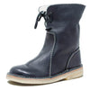 Dames winterlaarzen - vintage leren enkellaarsjes met warme voering - Bakkermode.nl