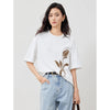 Casual wit t-shirt met bloemenprint voor vrouwen - Bakkermode.nl