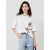 Casual wit t-shirt met bloemenprint voor vrouwen - Bakkermode.nl