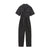 Dames casual jumpsuit korte mouwen met riem in grijs - stijlvolle zomerse outfit met praktische zakken