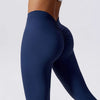 Donkerblauwe scrunch leggings - Bakkermode.nl