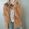 Knusse teddy fleecejas met capuchon dames - zachte winterjas met rits - Bakkermode.nl