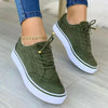 Dames trendy sneakers - stijlvolle bruine veterschoenen