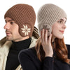 Ontspanningshoed met oorbeschermers - klassieke gebreide damesbeanie