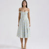 Off-shoulder bloemenjurk met split - Bakkermode.nl