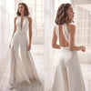 Dames elegante jumpsuit met diepe v-hals in het wit - stijlvol avondkleding voor speciale gelegenheden