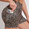 Luipaardprint hoge taille short met zak - Bakkermode.nl
