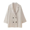 2-delige dames lounge set in hedendaags wit - top en broek van een zijdeachtige mix