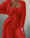3-delige gezellige fleece lounge set - zachte dames pyjama voor herfst & winter