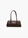 Strakke leren schoudertas dames - klassieke vintage look - Bakkermode.nl