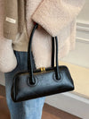 Strakke leren schoudertas dames - klassieke vintage look - Bakkermode.nl
