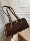 Strakke leren schoudertas dames - klassieke vintage look - Bakkermode.nl
