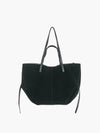 Suède bruine en zwarte tote bag voor dames - chique en veelzijdige handtas - Bakkermode.nl