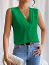Mouwloze blouse - verfijnde dames top met geplooide details