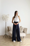 2-delige chique wijde broekset - elegante outfit voor dames