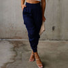 Dames cargo broek - elegante satin look voor casual gelegenheden - dagelijkse outfit met elastische taille en zakken