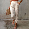 Dames cargo broek - elegante satin look voor casual gelegenheden - dagelijkse outfit met elastische taille en zakken