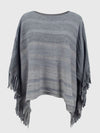 Dames poncho met franjes - stijlvolle gebreide wrap top