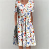 Floral midi-jurk - stijlvolle dames katoenen zomerjurk