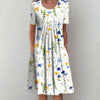 Floral midi-jurk - stijlvolle dames katoenen zomerjurk