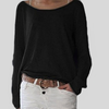 Lichte lange mouwen top - veelzijdige ronde hals dames top