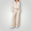 2-delige lounge set - zachte dames zip-up top en wijde broek