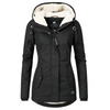 Geplooide winterjas met capuchon voor dames - gewatteerde winterjas - Bakkermode.nl