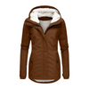 Geplooide winterjas met capuchon voor dames - gewatteerde winterjas - Bakkermode.nl