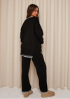 2-delige Dames lounge set - gebreide trui en wijde broek - Bakkermode.nl
