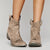 Cowboy enkellaarsjes - vintage dames schoenen van suède - Bakkermode.nl