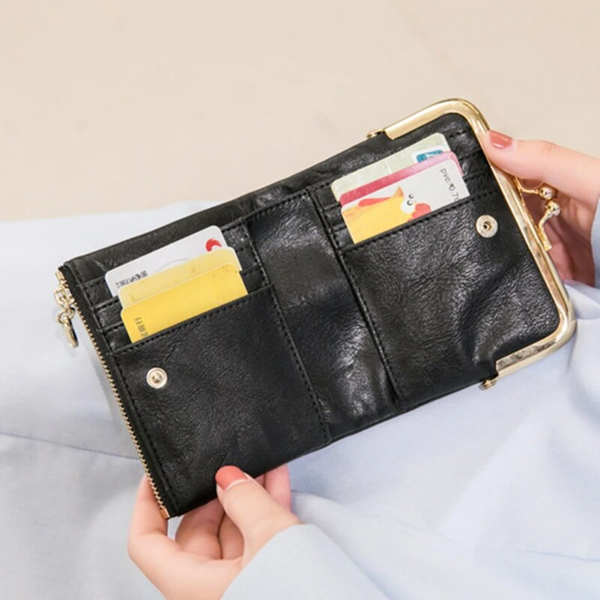 Vintage kiss lock tas - stijlvolle dames muntenportemonnee - Bakkermode.nl