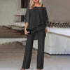 2-delige set met schouderuitsnijding - trendy damesoutfit