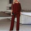 2-delige set met schouderuitsnijding - trendy damesoutfit