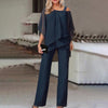 2-delige set met schouderuitsnijding - trendy damesoutfit