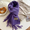 Luxe wollen sjaal - zachte dames wrap met franjes - Bakkermode.nl