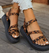 Luipaardprint sandalen met bandjes - Bakkermode.nl