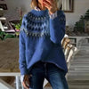 IJsblauwe Noorse yoke trui - warme Scandinavische dames pullover - Bakkermode.nl