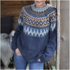 IJsblauwe Noorse yoke trui - warme Scandinavische dames pullover - Bakkermode.nl