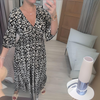 Dames bohemian maxi jurk met vloeiende lange mouwen - chic v-hals ontwerp voor tuinfeesten