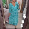 Dames bohemian maxi jurk met vloeiende lange mouwen - chic v-hals ontwerp voor tuinfeesten