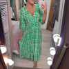 Dames bohemian maxi jurk met vloeiende lange mouwen - chic v-hals ontwerp voor tuinfeesten